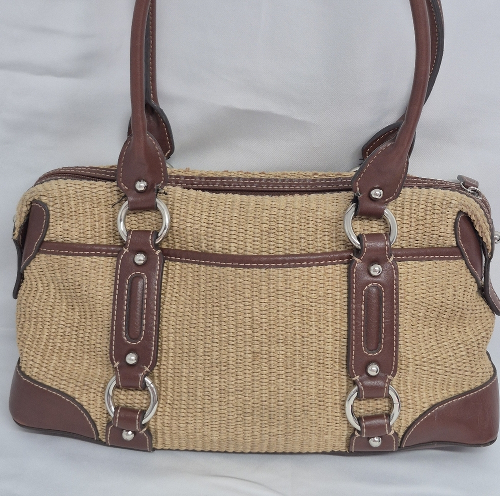 ETIENNE AIGNER Satchel Style Monaco Straw Collection Tote Handbag - Picture 1 of 15